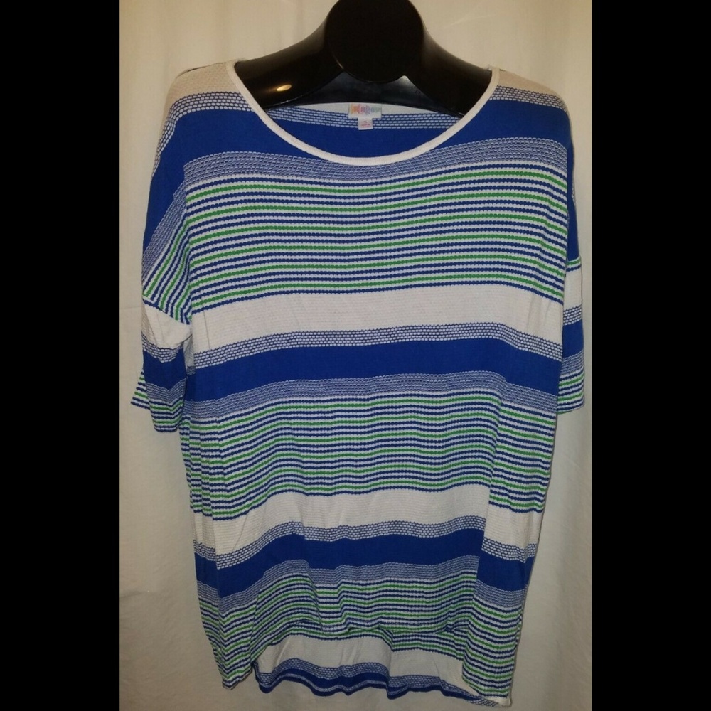 LULAROE Size S Irma Tunic Top Blue Green White